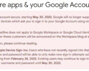 Google is Removing Less Secure App Access Option on 30th May